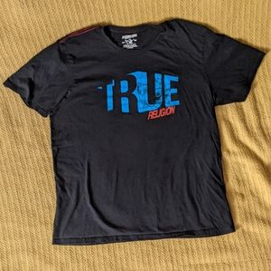 True Religion XXXL T-Shirt Spelled Out Buddha Logo